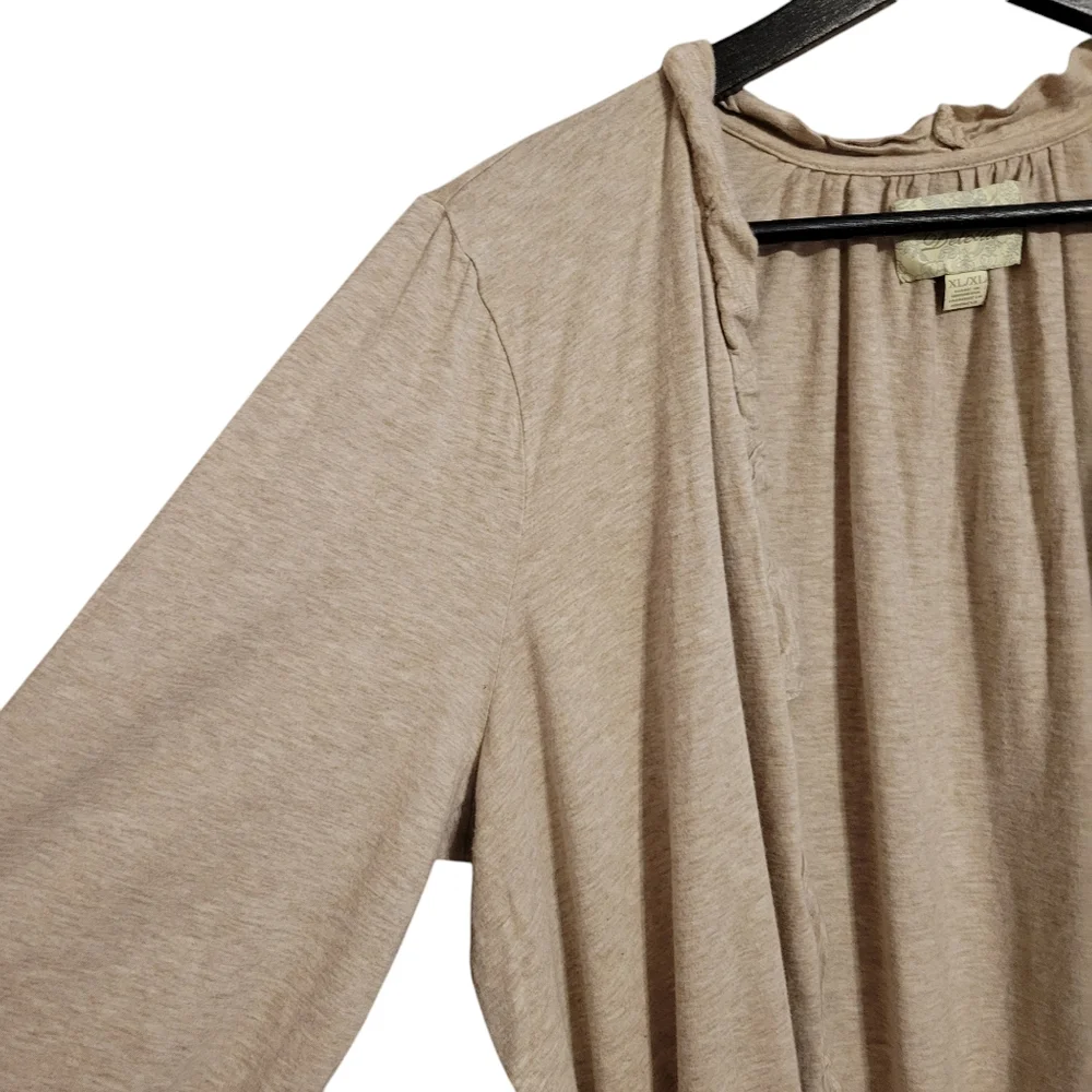 Deletta Anthropologie Ruffle Trim Open Cardigan